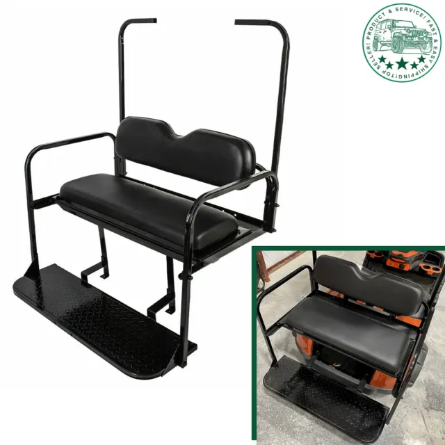 Flip Folding Rear Back Seat Kit For EZGO TXT Golf Cart 1995-UP w/ Roof Support