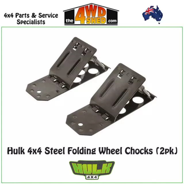 Hulk 4x4 Steel Folding Wheel Chocks (2pk) suit Caravan Trailer Car