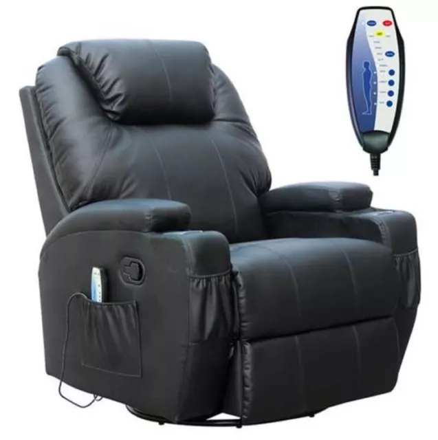 Elektrischer Massagesessel Sofa drehbar Liege Wärmefunktion Fernbedienung Sitz