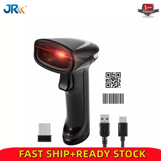 JR Wireless 1D 2D Bluetooth Barcode Scanner QR Code Reader For PC iPhone Android