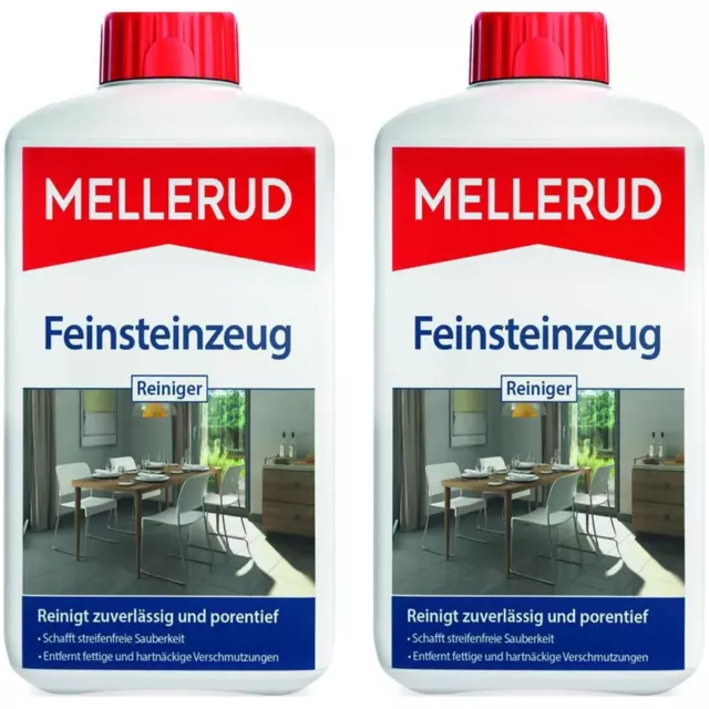 2 x 1 Liter Mellerud Feinsteinzeug Reiniger und Pflege