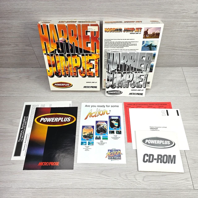 HARRIER JUMP JET Big Box PC Game (1992) — Excellent Complete