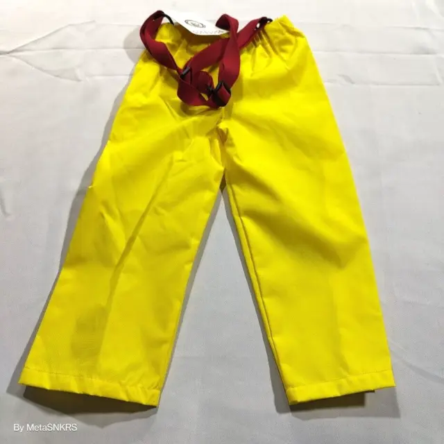 Vintage Smokey Bear Rain Pants Bibs Kids 4 Yellow Red Suspenders Forest Fires