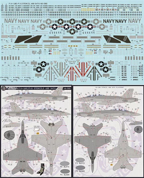 Furball 1/48 Boeing F/A-18E/F/G Super Hornet Stencil Set