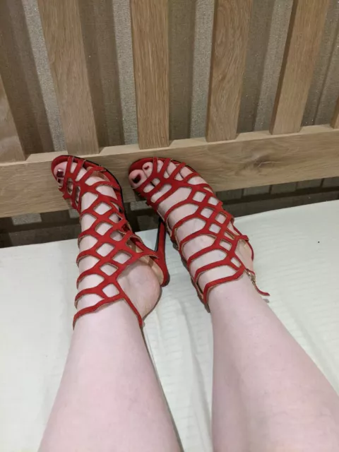 Red gladiator heels 2025
