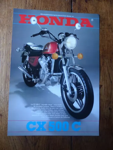 Prospectus Catalogue Brochure Moto : HONDA CX 500 C de 1981