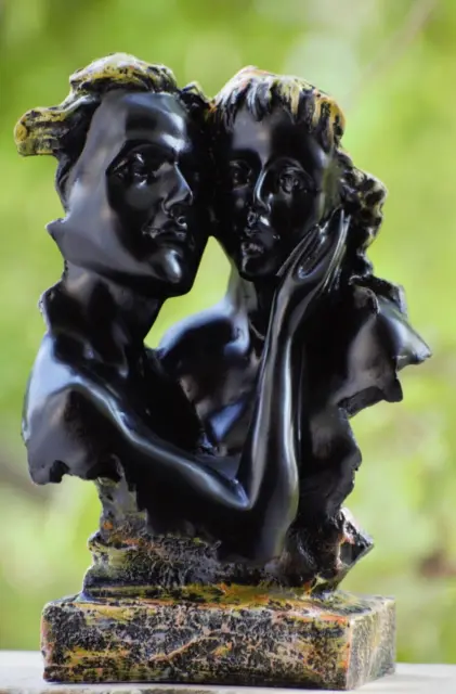 Figurine de visage de couple romantique abstrait antique moderne I article...