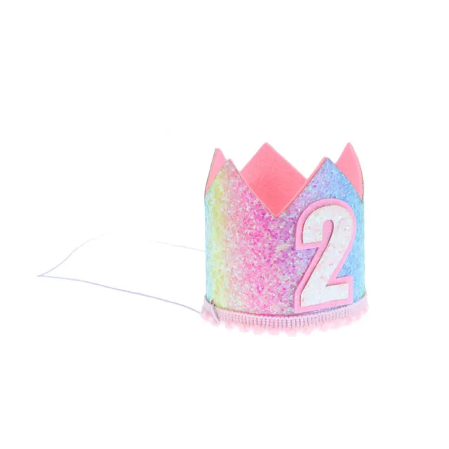 1 pz particelle glitter sfumate arcobaleno corona bambino decorazione compleanno compleanno