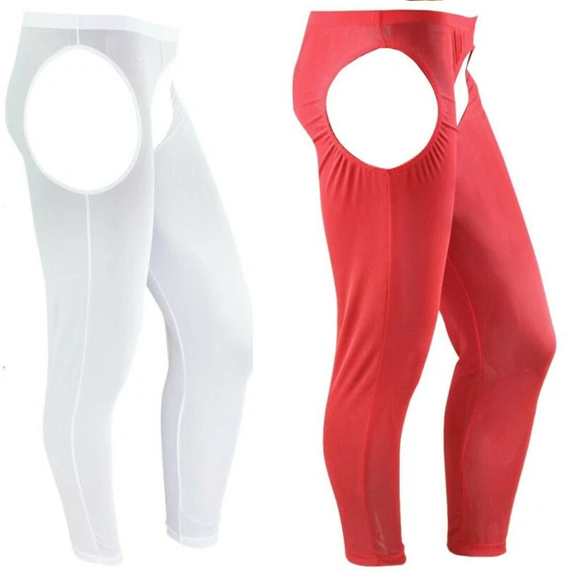 Herren-Strumpfhose Mit Offenem Schritt – Transparente Mesh-Leggings Für Verführerische Looks