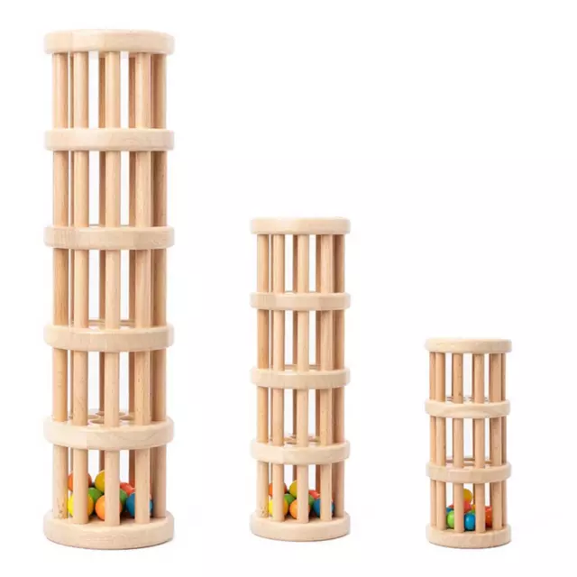 3er-Pack Holz Regenmaschine Stickschlauch für Kinder Regenrohr Rasselrohr Regenstab3019