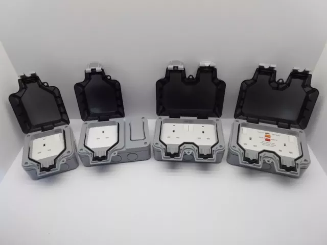 Bg Storm 13 Amp Single Double Weatherproof Ip66 Sockets Switched Rcd Protected