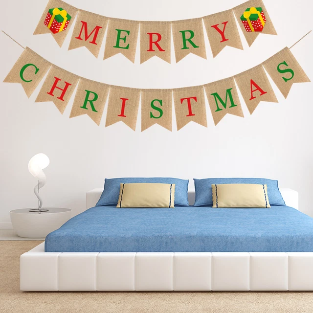 Weihnachtsfahnengirlande Frohe Weihnachten-Banner Weihnachtsdeko Haushalt