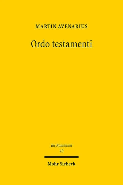 ORDO TESTAMENTI Martin Avenarius 2024 deutsch EUR 134,00