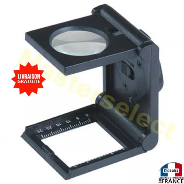 Petite Loupe De Philatelie Optique x5 Pliable 25mm Avec Lampe Led Puissante