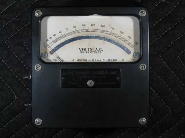 Vintage Weston Electrical Instrument Corp. AC Voltmeter
