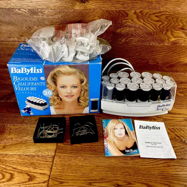 Babyliss weiche Locke 20 beheizte Rollen Stifte Haarstyling Arbeitend Vintage verpackt