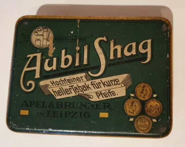 Blechdose Aubil Shag Apel & Brunner Leipzig Tabak alt
