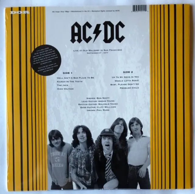 AC/DC LP RED VINYL 180g Live At Old Waldorf In San Francisco September 3 1977 3