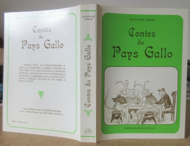 Adolphe Orain Contes Populaires Du Pays Gallo 1990 Bretagne Ille-Et-Vilaine