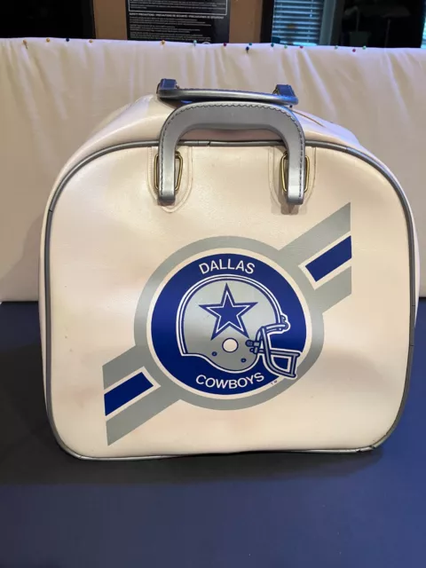 Vtg 1970 Dallas Cowboys Football Leather Bowling Bag Display New, Old Stock