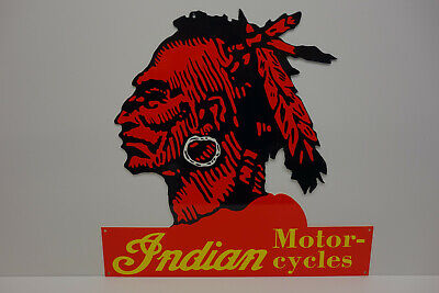 Indian Motorcycle Classic Old School Sign. Large 21" X 20". Vivid & Colorful!