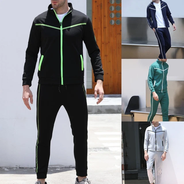 Uomo ' S Tuta Jogging Set Felpa con Cappuccio Top Giacca Pantaloni da Sportiva