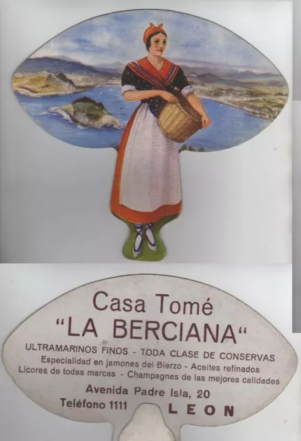 LEÓN año 1950 Pay Pay PUBLICITARIO Regional. Casa Tomé “LA BERCIANA”