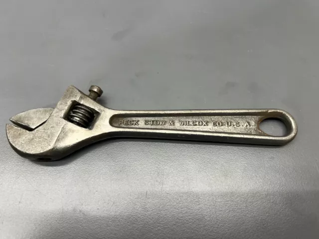 Vintage Peck Stow & Wilcox 6" Adjustable Crescent Wrench - Vgc - Usa