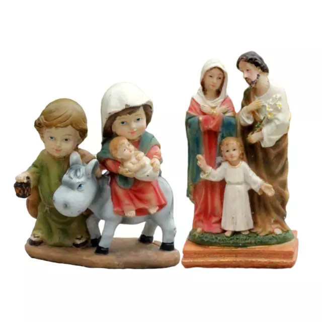 Statue in resina Regalo di Natale cristiano in miniatura Ornamento religioso per