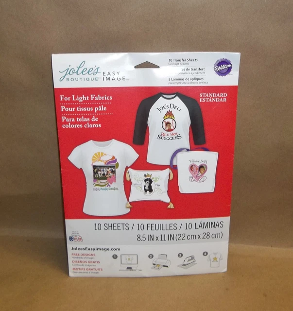 Jolees Jolee's Easy Image Transfer Sheets 8.5"X11" 10/Pkg For Light Fabrics   A2