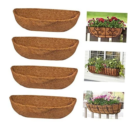 4PCS TROUGH PLANTER Basket Liners Coco Liner 30 inch, Thick Coconut