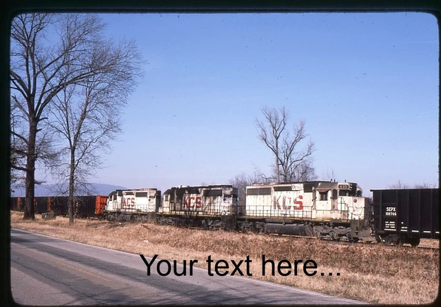 q593 Orig Slide KCS 635, 627, 680 Mid Train Helpers at Heavener, OK 1982