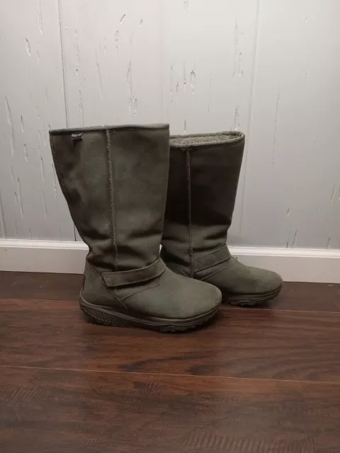 Women's Skechers Shape Ups Toning Boots Green Suede Sz 9 Shearling Line 24857 Women's Skechers Shape Ups Toning Boots Green Suede Sz 9 Shearling Line 24857