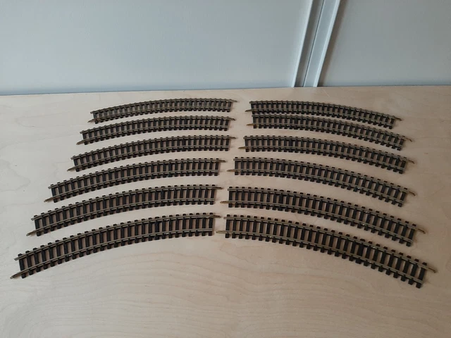 Boîte De 36 Rails Courbes Jouef HO 1/87 - R385 15° - Maillechort - Occasion