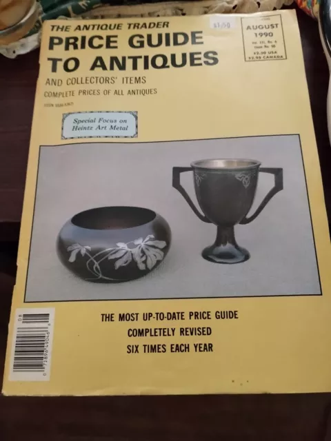 Antique Trader Price Guide to Antiques Aug 1990 Vol XXI #4 Issue 90 Heintz Art
