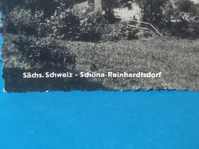 Alte AK Postkarte DDR SW Schöna Reinhardtsdorf Luftbild 3.8.?? Sächs. Schweiz 2