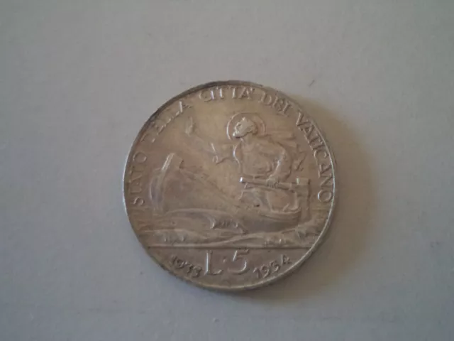 Moneta Argento 5 Lire Citta' Del Vaticano Papa  Pio Xi - Anno 1933/1934