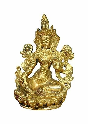 Statuette bouddha en bronze doré - divinité bouddhiste Tara