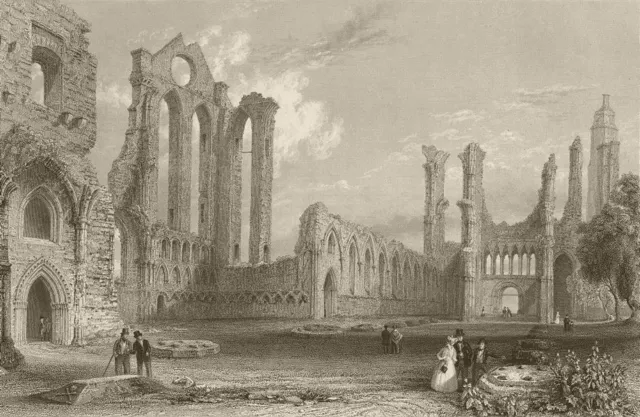 Abbey of Arbroath. Scotland. BARTLETT 1842 old antique vintage print picture
