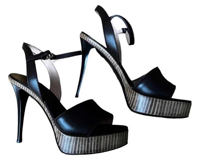 Sandales à Talons Gianmarco Lorenzi Taille 37.5 - Blanc Cuir, Occasion Parfait état