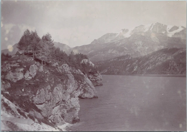Suisse, Alpes suisses, Vue du lac de Sils, Vintage print, circa 1895 Tirage vint