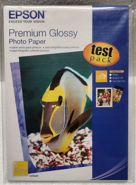 EPSON PREMIUM GLOSSY photo paper 13 x 18 cm 10 Blatt Test Pack EUR 3,95 ...