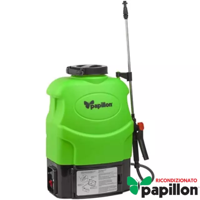 Papillon POMPA IRRORATRICE A SPALLA ZAINO per DISERBO A BATTERIA LITIO 12V 16 Lt