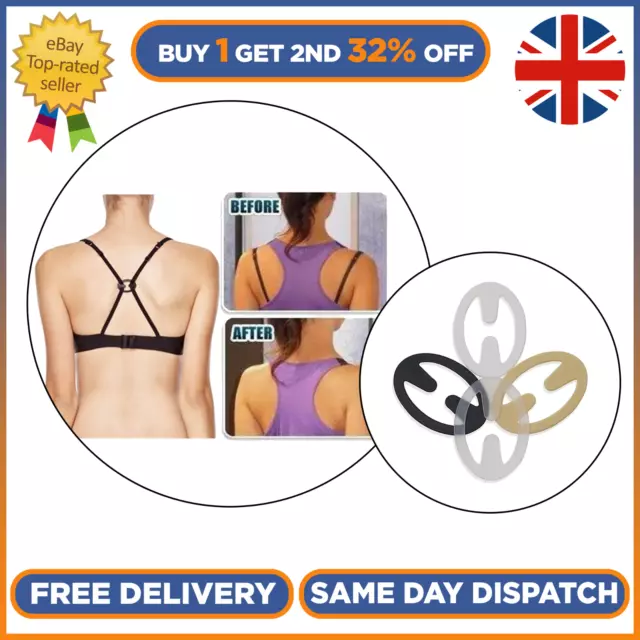 2/4/8 RACER BACK Bra Clip Strap Holder Adjuster Clips Cleavage Enhancer  Oval £2.17 - PicClick UK