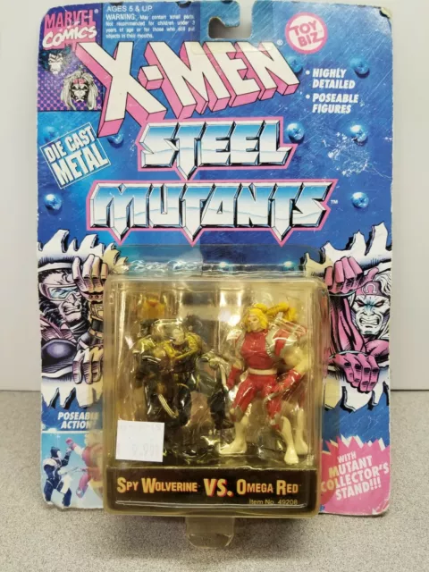 1994 Toy Biz X-Men Steel Mutants Spy Wolverine vs Omega Red Metal Action Figures