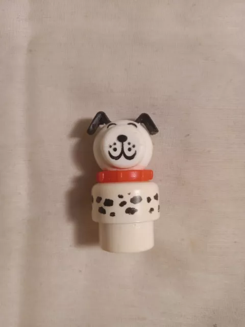 Vintage Fisher Price Little People #928 Fire Station DALMATIAN DOG Red Collar Vintage Fisher Price Little People #928 Fire Station DALMATIAN DOG Red Collar