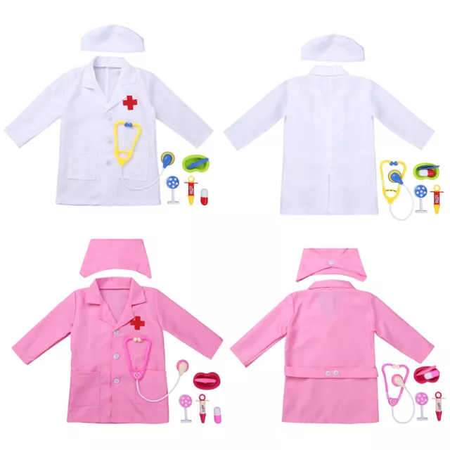 Children Doctor Coat Costume Toddler Kids Boy Girl Fancy Dress up Cosplay Outfit