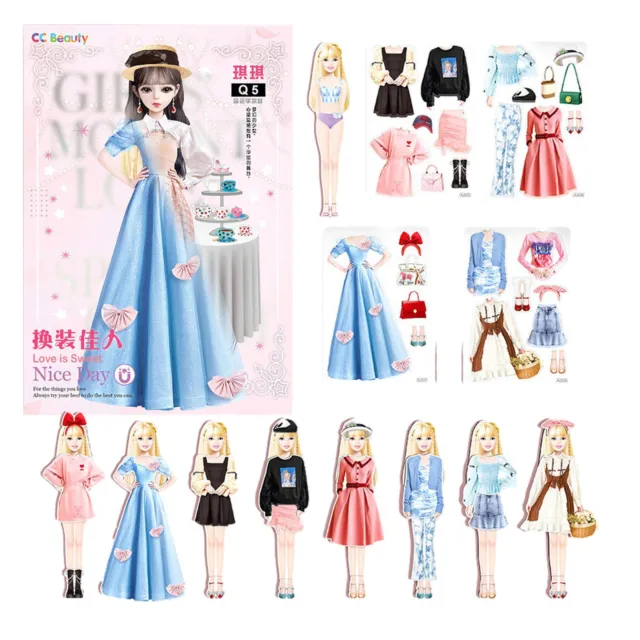 Magnetic Dress up Dolls Pretend and Play Travel Playset Toy Portable