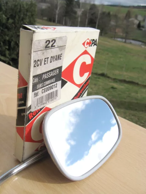 Citroën 2CV et Dyane, rétroviseur gauche Chrome / Inox NEUF CIPA CE009012