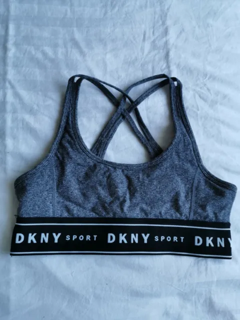DKNY SPORTS BRA Size Medium Grey Charcoal Donna Karen New York M Black  £7.00 - PicClick UK